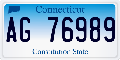 CT license plate AG76989