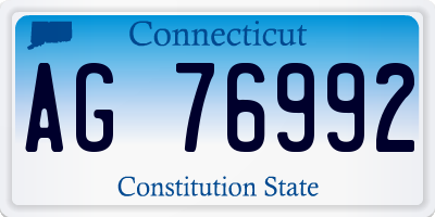 CT license plate AG76992