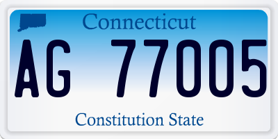 CT license plate AG77005