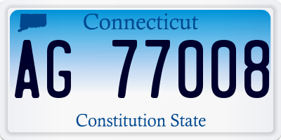 CT license plate AG77008