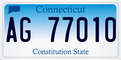 CT license plate AG77010