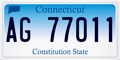 CT license plate AG77011