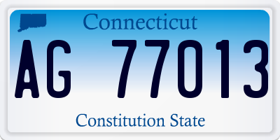 CT license plate AG77013