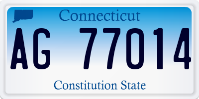 CT license plate AG77014