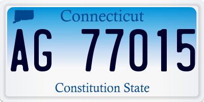 CT license plate AG77015