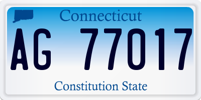 CT license plate AG77017