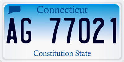 CT license plate AG77021