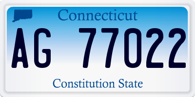 CT license plate AG77022