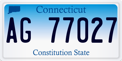 CT license plate AG77027