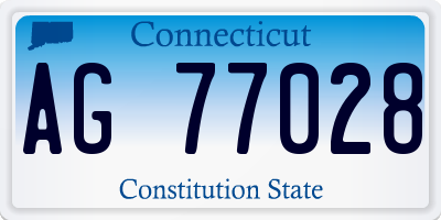 CT license plate AG77028