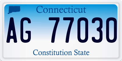 CT license plate AG77030