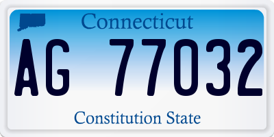 CT license plate AG77032