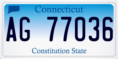 CT license plate AG77036