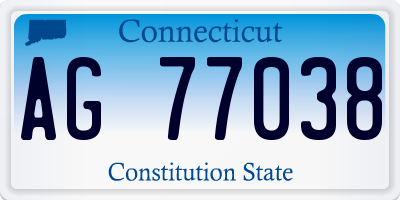 CT license plate AG77038