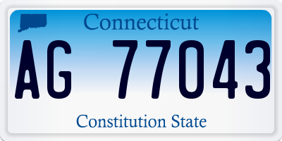 CT license plate AG77043