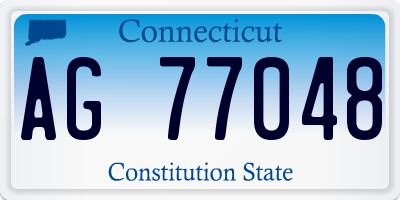 CT license plate AG77048
