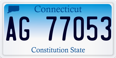 CT license plate AG77053