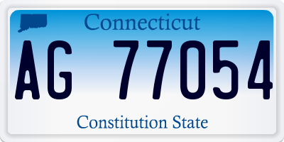 CT license plate AG77054