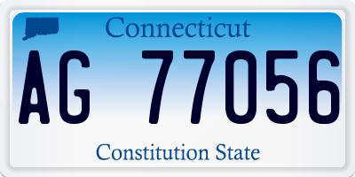 CT license plate AG77056