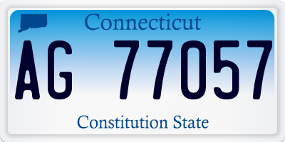 CT license plate AG77057