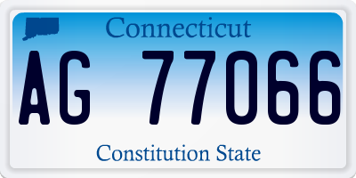 CT license plate AG77066