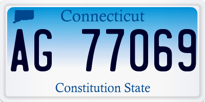 CT license plate AG77069