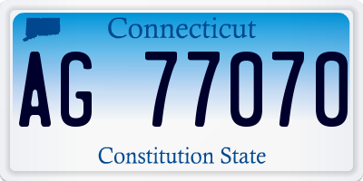 CT license plate AG77070