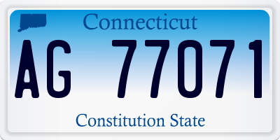 CT license plate AG77071