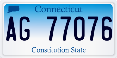 CT license plate AG77076