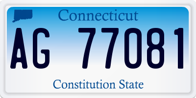 CT license plate AG77081