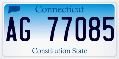 CT license plate AG77085