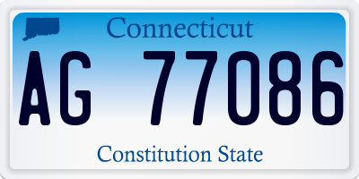 CT license plate AG77086