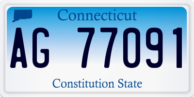 CT license plate AG77091