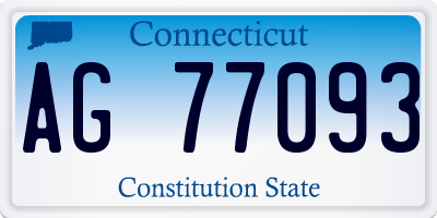 CT license plate AG77093