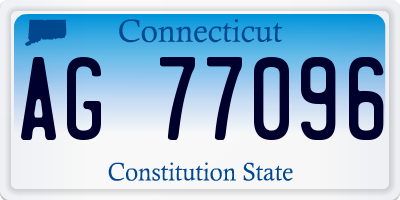 CT license plate AG77096
