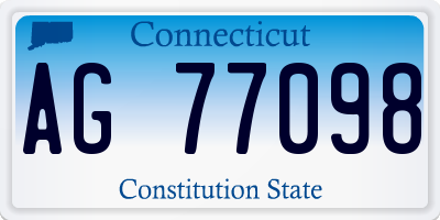 CT license plate AG77098