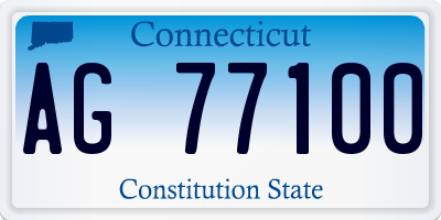 CT license plate AG77100