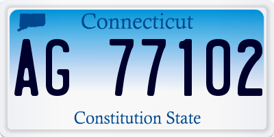 CT license plate AG77102