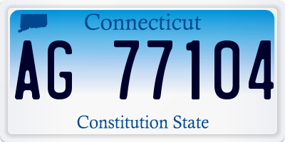 CT license plate AG77104