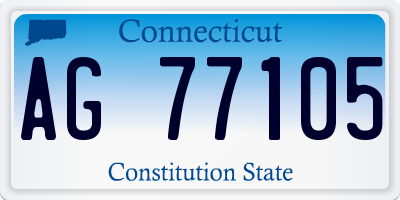 CT license plate AG77105