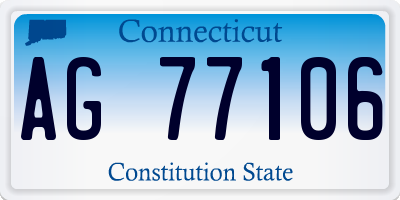 CT license plate AG77106