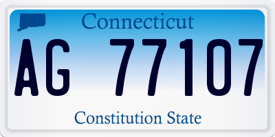 CT license plate AG77107