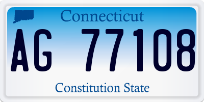 CT license plate AG77108