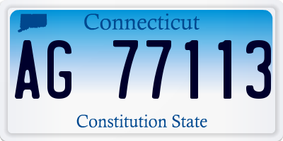 CT license plate AG77113