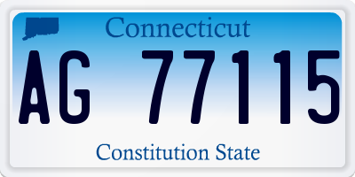 CT license plate AG77115