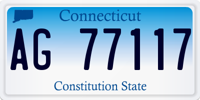 CT license plate AG77117