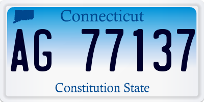 CT license plate AG77137