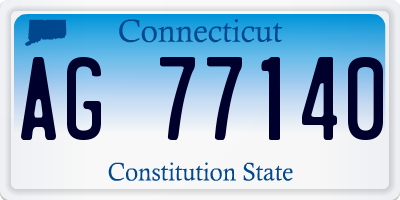 CT license plate AG77140
