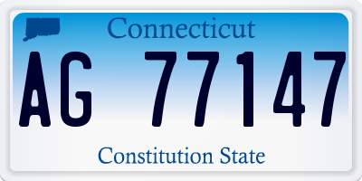 CT license plate AG77147
