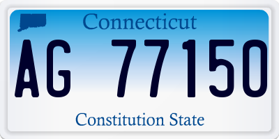 CT license plate AG77150